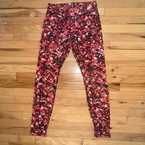 Michael Kors Red and Black Floral Leggings